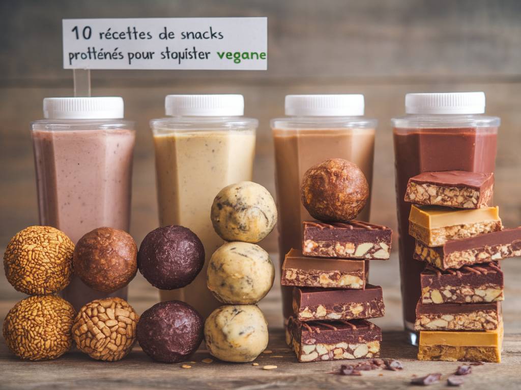 "10 recettes de snacks protéinés pour sportifs vegan"